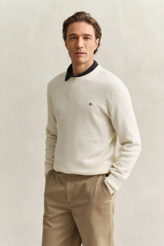 Mini Cable Knit Crew Neck Sweater